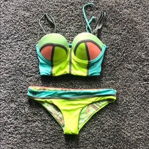 Two Piece/ Bikini cheeky low cut bottom bodice top